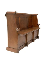 Willem Penaat Art Deco Three-Seat Bench, Solid Oak, 1920s